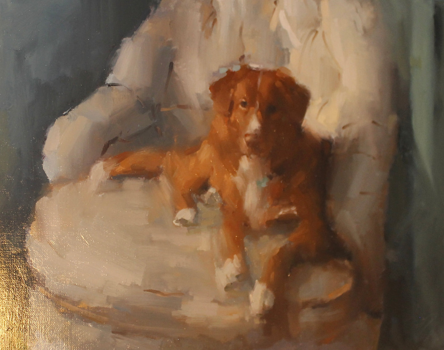 The Watchful Companion (Original Nova Scotia Duck Tolling Retriever Dog Oil Painting)