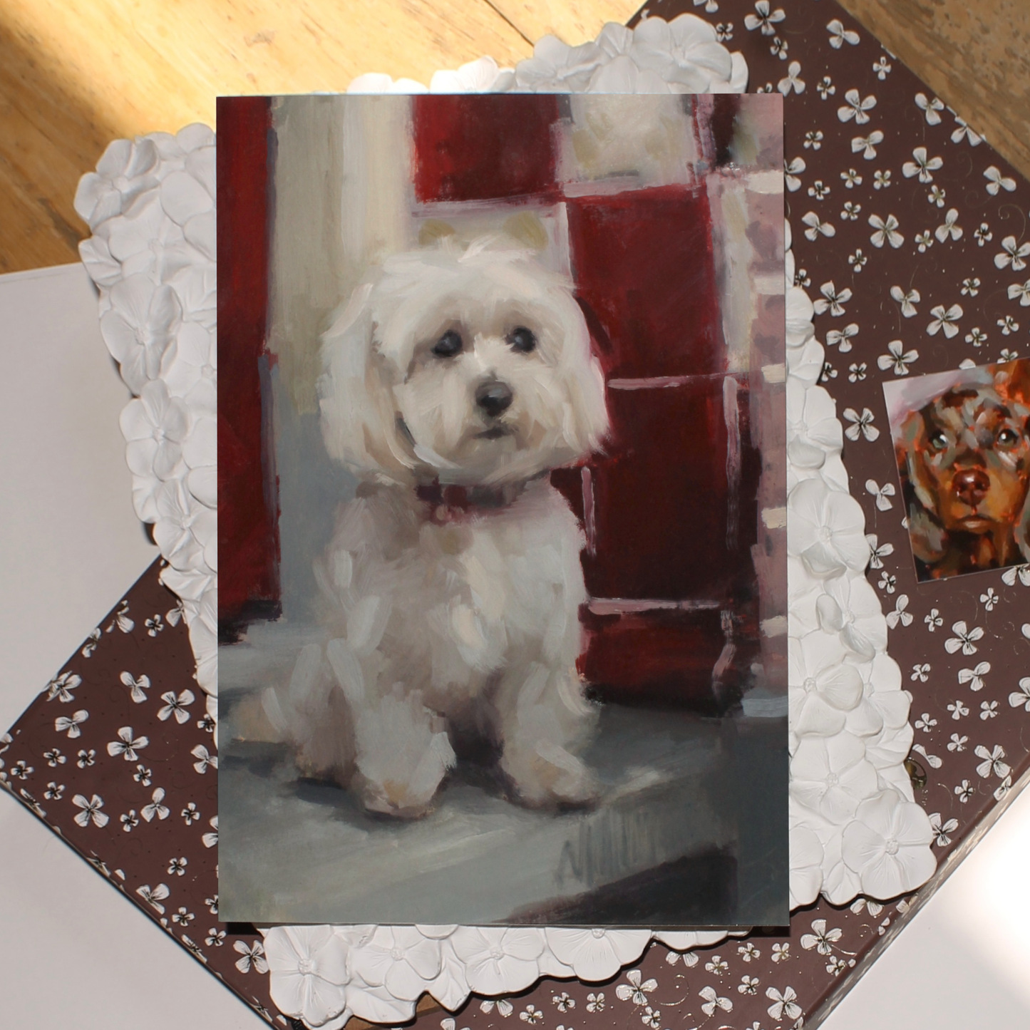 Maltipoo Dog Art Print 'Little Lookout'
