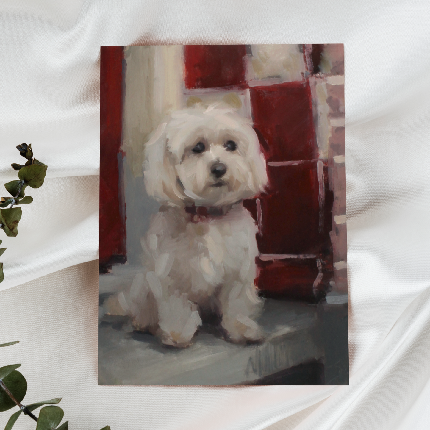 Maltipoo Dog Art Print 'Little Lookout'