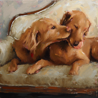 Golden Touch,  8x8" Oil on canvas board