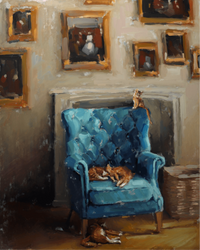 The Sitting Room, 16x20" Oil on canvas board