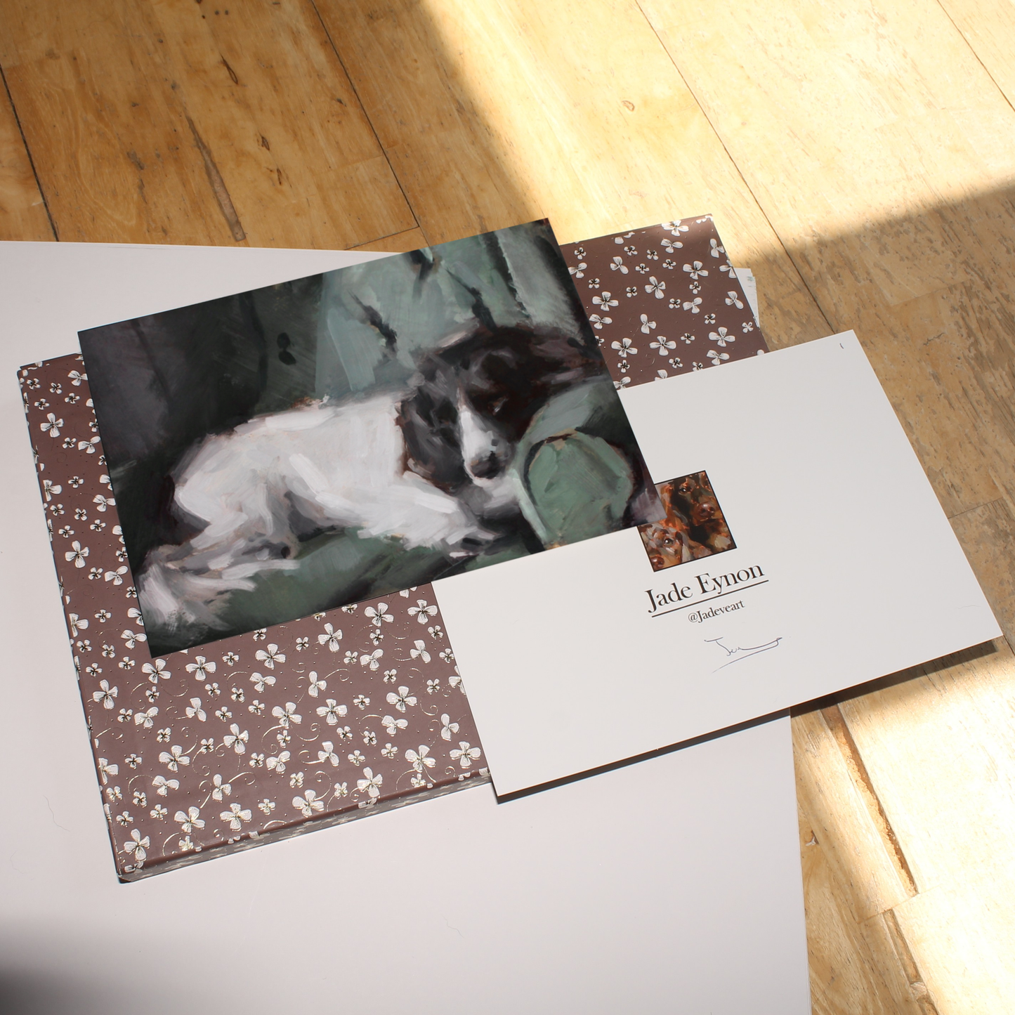 Spaniel dog Art Print 'Arms of Teal'