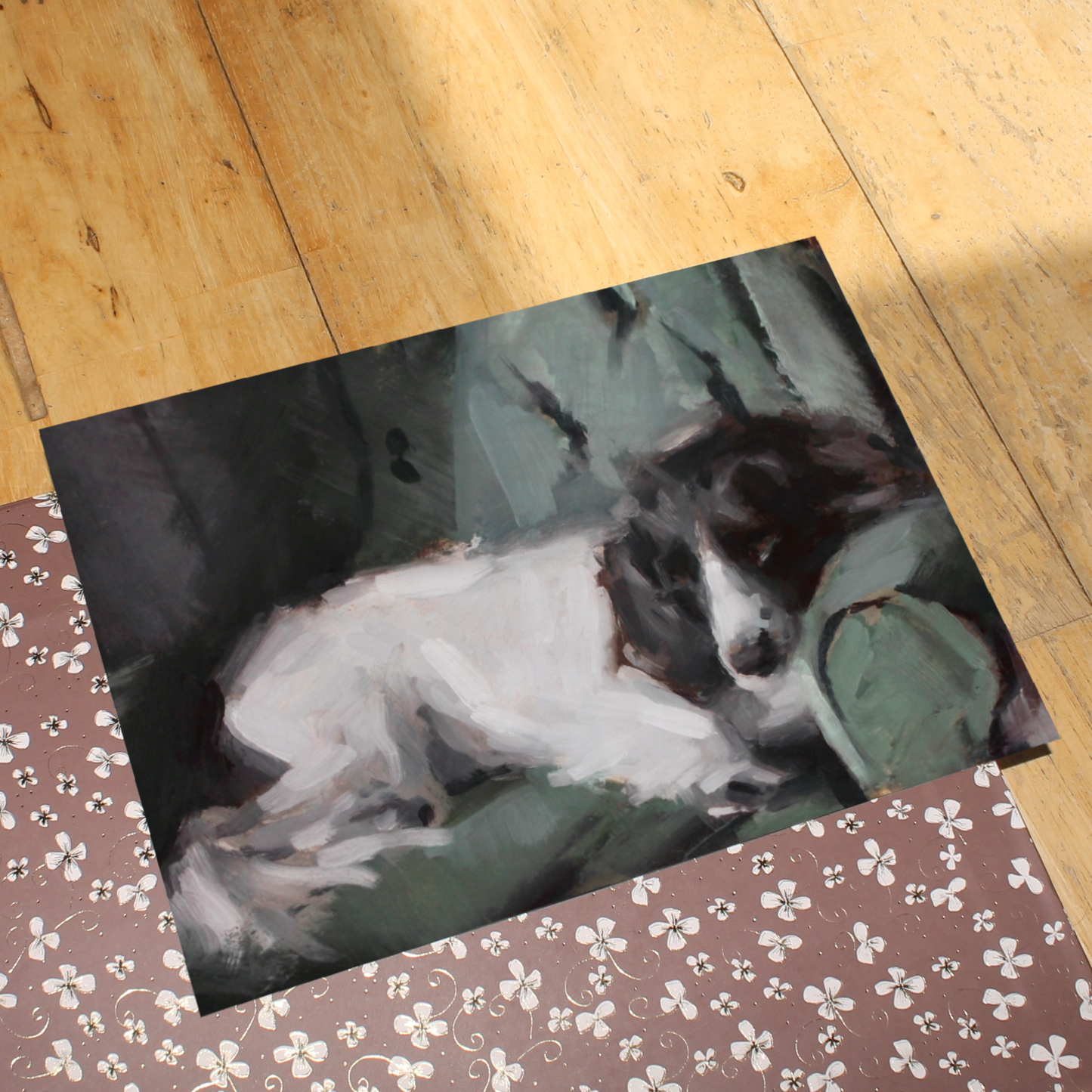Spaniel dog Art Print 'Arms of Teal'