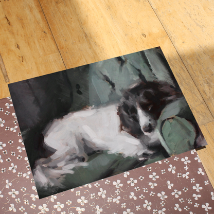 Spaniel dog Art Print 'Arms of Teal'