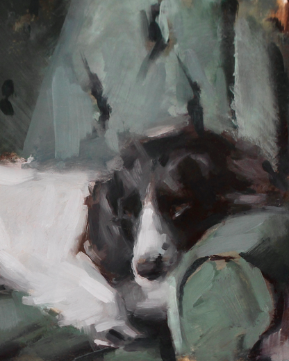 Spaniel dog Art Print 'Arms of Teal'