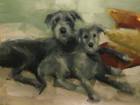 Gentle Giants,  10x8" Oil on canvas board