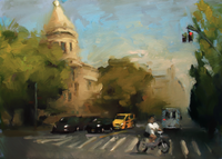 Central Park West, 12x8" Oil on artboard