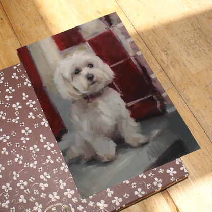 Maltipoo Dog Art Print 'Little Lookout'