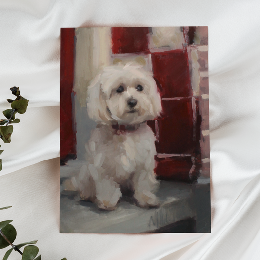 Maltipoo Dog Art Print 'Little Lookout'
