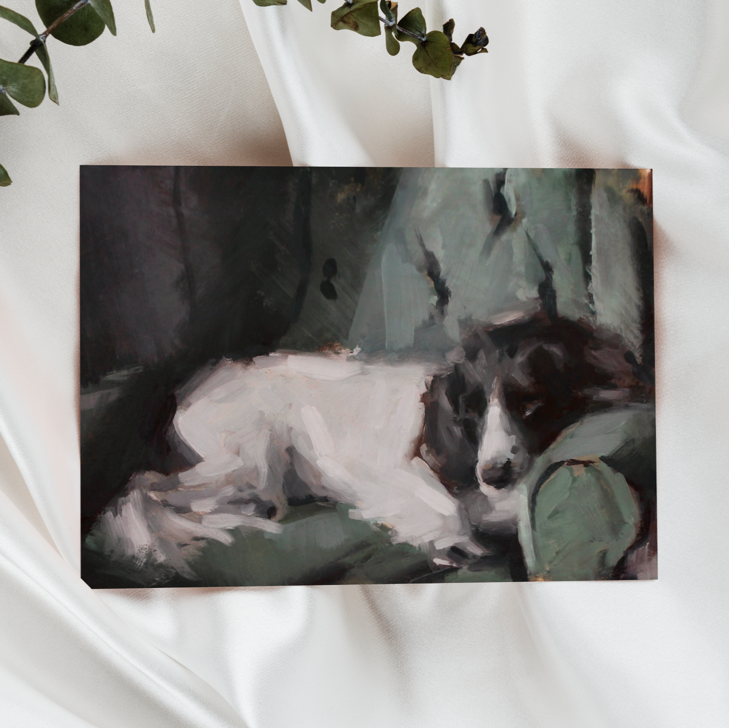 Spaniel dog Art Print 'Arms of Teal'