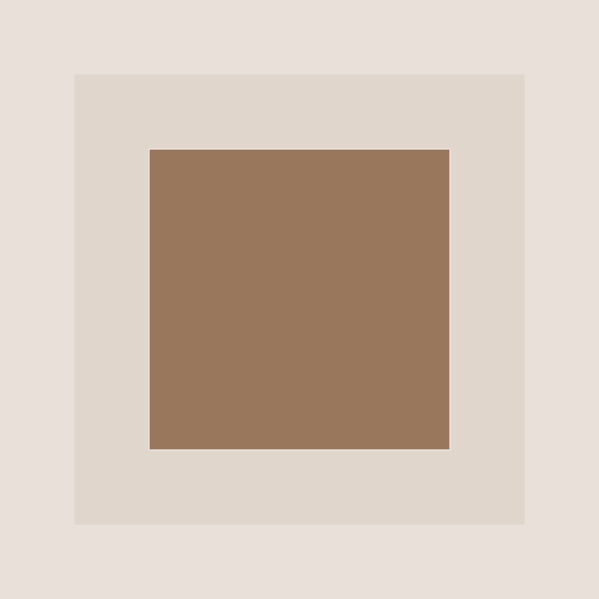 Brown square on a beige background