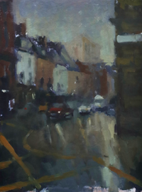 Downpour, 10x12" Oil on panel